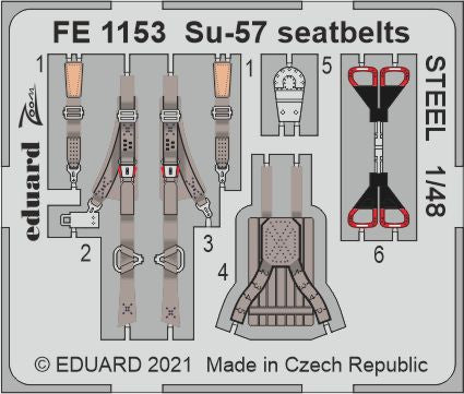 Eduard FE1153 1:48 Sukhoi Su-57 Frazor seatbelts STEEL