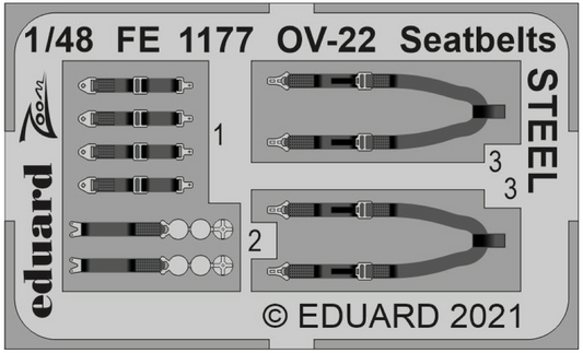 Eduard FE1177 1:48 Bell-Boeing MV-22 seatbelts STEEL