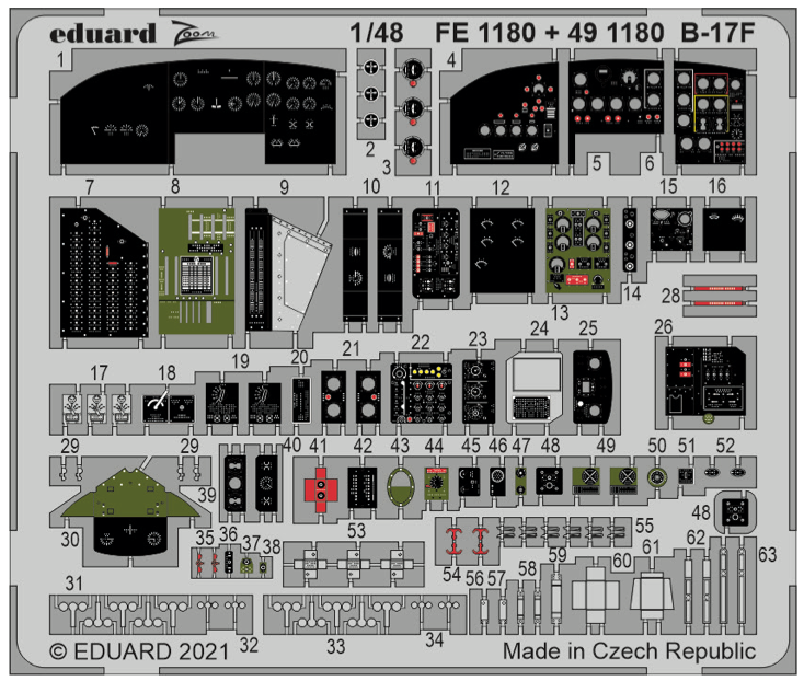 Eduard FE1180 1:48 Boeing B-17F Flying Fortress