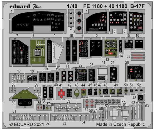 Eduard FE1180 1:48 Boeing B-17F Flying Fortress