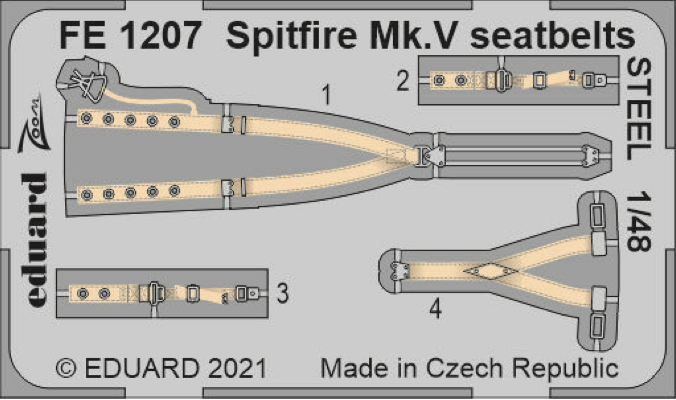 Eduard FE1207 1:48 Supermarine Spitfire Mk.V seatbelts STEEL