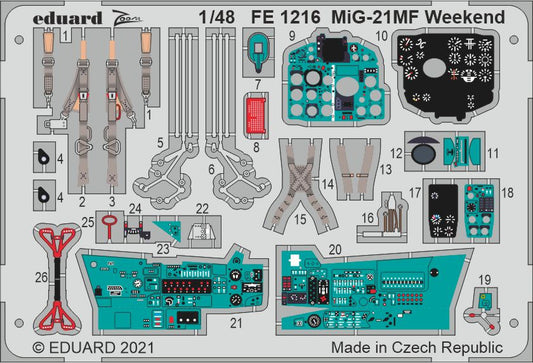 Eduard FE1216 1:48 Mikoyan MiG-21MF Weekend