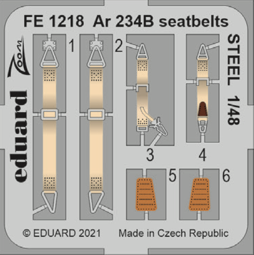 Eduard FE1218 1:48 Arado Ar-234B-2 seatbelts STEEL