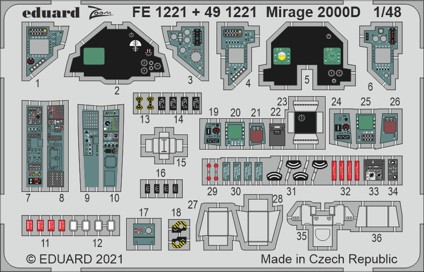Eduard FE1221 1:48 Dassault Mirage 2000D