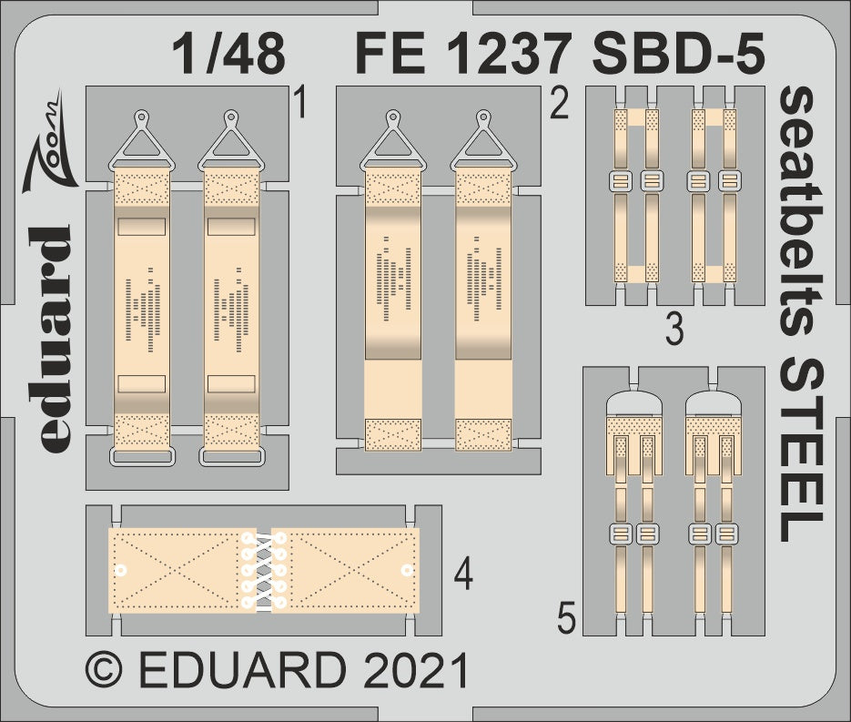 Eduard FE1237 1:48 SBD-5 Dauntless seatbelts STEEL to be used with Revell