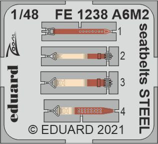 Eduard FE1238 1:48 Mitsubishi A6M2 Zero seatbelts STEEL