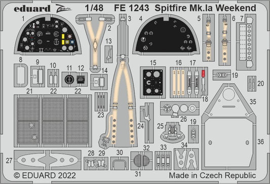 Eduard FE1243 1:48 Supermarine Spitfire Mk.Ia Weekend