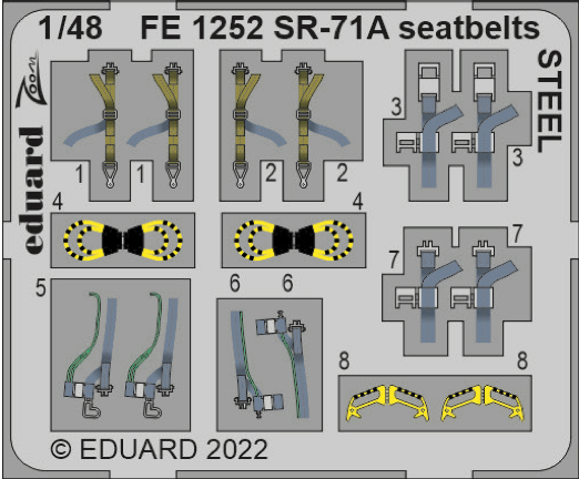 Eduard FE1252 1:48 Lockheed SR-71 Blackbird seatbelts STEEL
