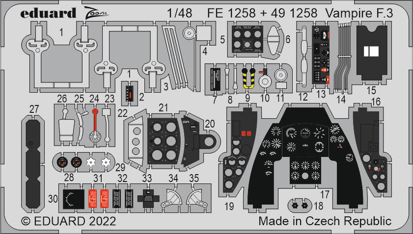 Eduard FE1258 1:48 de Havilland Vampire F.3