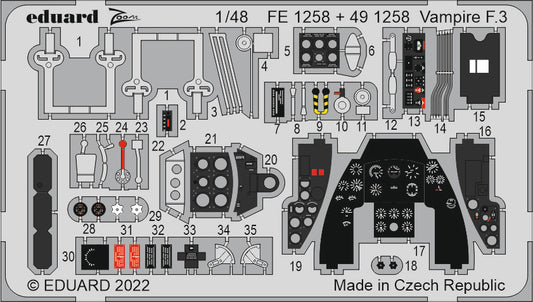 Eduard FE1258 1:48 de Havilland Vampire F.3