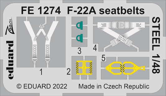 Eduard FE1274 1:48 Lockheed-Martin F-22A seatbelts STEEL
