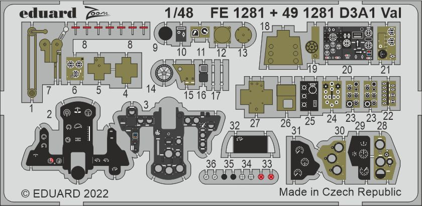 Eduard FE1281 1:48 Aichi D3A1 Type 99  to be used with Hasegawa