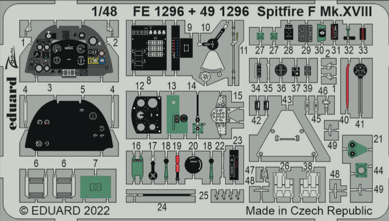 Eduard FE1296 1:48 Spitfire F Mk.XVIII to be used with Airfix