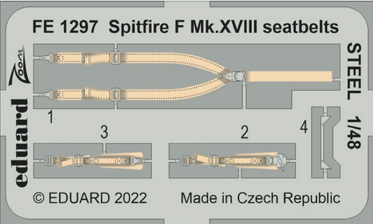 Eduard FE1297 1:48 Supermarine Spitfire F Mk.XVIII seatbelts STEEL