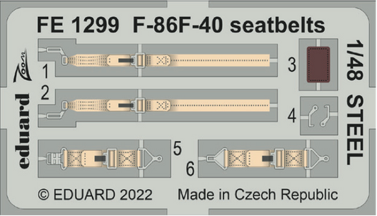 Eduard FE1299 1:48 North-American F-86F-40 Sabre seatbelts STEEL