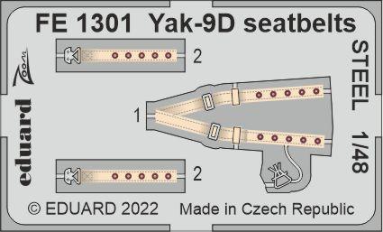 Eduard FE1301 1:48 Yakovlev Yak-9D seatbelts STEEL