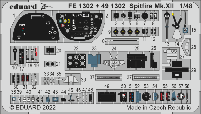 Eduard FE1302 1:48 Supermarine Spitfire Mk.XII