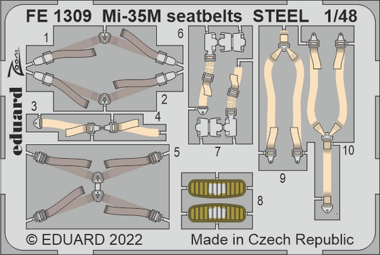 Eduard FE1309 1:48 MiL Mi-35M seatbelts STEEL