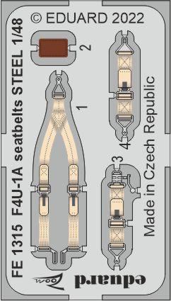 Eduard FE1315 1:48 Vought F4U-1A Corsair seatbelts STEEL