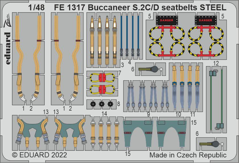 Eduard FE1317 1:48 Buccaneer S.2C/D seatbelts to be used with Airfix