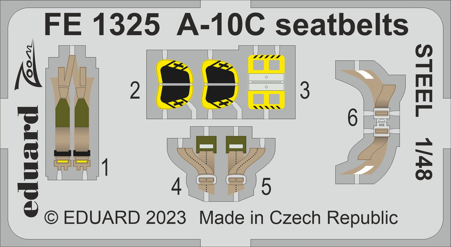 Eduard FE1325 1:48 Fairchild A-10C Thunderbolt II seatbelts STEEL