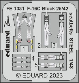 Eduard FE1331 1:48 Lockheed-Martin F-16C Block 25/42 seatbelts STEEL