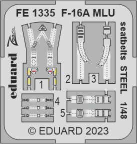 Eduard FE1335 1:48 General-Dynamics F-16A MLU seatbelts STEEL