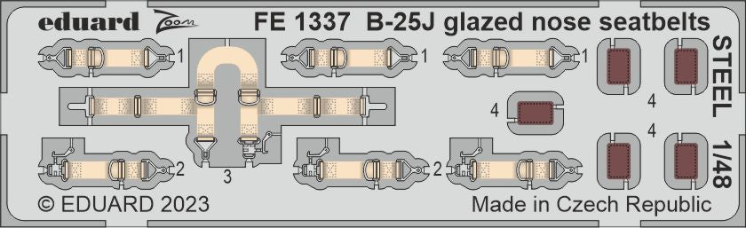 Eduard FE1337 1:48 North-American B-25J Mitchell glazed nose seatbelts STEEL
