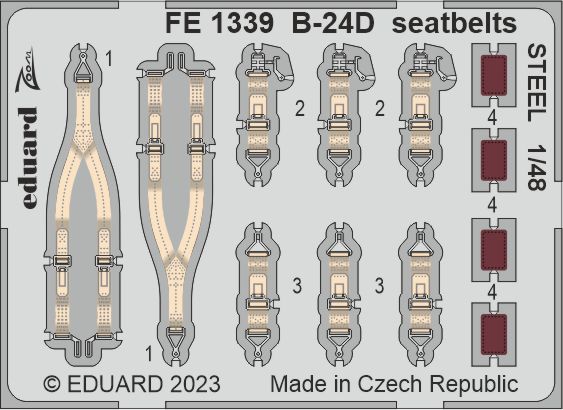 Eduard FE1339 1:48 Consolidated B-24D Liberator seatbelts STEEL