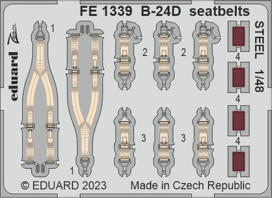 Eduard FE1339 1:48 Consolidated B-24D Liberator seatbelts STEEL