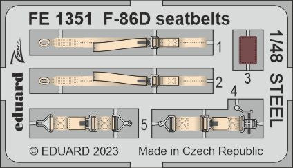 Eduard FE1351 1:48 North-American F-86D Sabre seatbelts STEEL