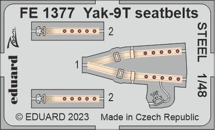 Eduard FE1377 1:48 Yakovlev Yak-9T seatbelts STEEL 1/48