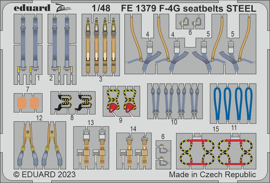 Eduard FE1379 1:48 McDonnell F-4G Phantom seatbelts STEEL 1/48