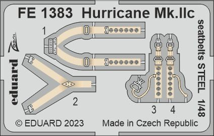 Eduard FE1383 1:48 Hawker Hurricane Mk.IIc seatbelts STEEL 1/48 (designed to be used with Arma Hobby kits)