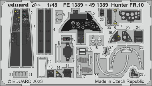 Eduard FE1389 1:48 Hawker Hunter FR.10 to be used with Airfix