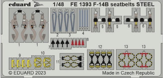 Eduard FE1393 1:48 Grumman F-14B Tomcat seatbelts STEEL