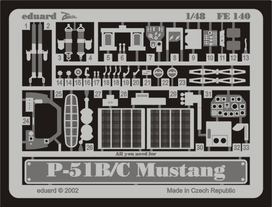Eduard FE140 1:48 North-American P-51B/P-51C Mustang