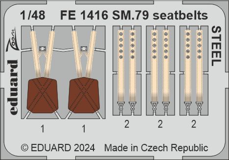 Eduard FE1416 1:48 Savoia-Marchetti SM.79 seatbelts STEEL
