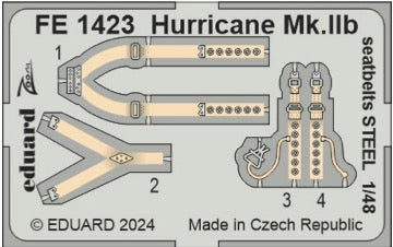 Eduard FE1423 1:48 Hawker Hurricane Mk.IIb seatbelts STEEL