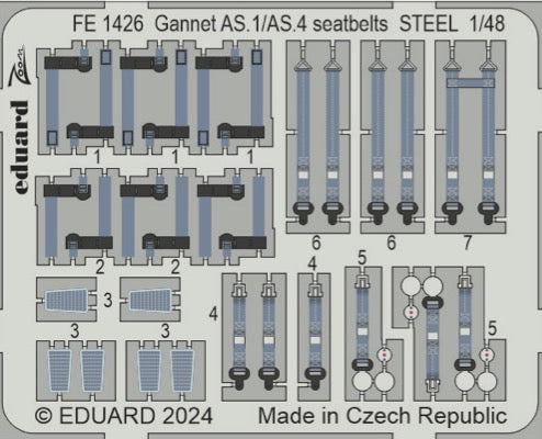 Eduard FE1426 1:48 Fairey Gannet AS.1/AS.4 seatbelts STEEL