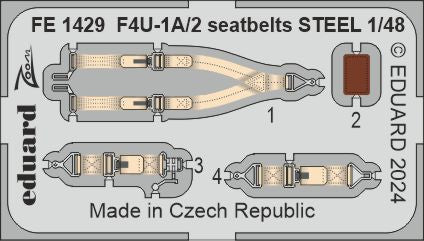 Eduard FE1429 1:48 Vought F4U-1A/2 Corsair seatbelts STEEL
