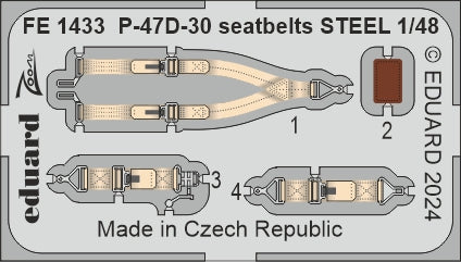 Eduard FE1433 1:48 Republic P-47D-30 Thunderbolt seatbelts STEEL
