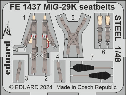 Eduard FE1437 1:48 Mikoyan MiG-29K seatbelts STEEL