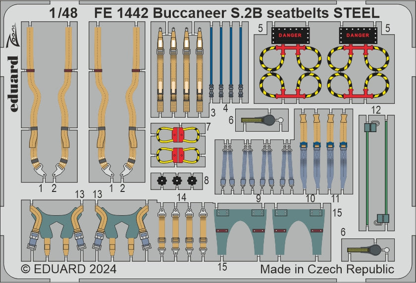 Eduard FE1442 1:48 Blackburn Buccaneer S.2B seatbelts STEEL