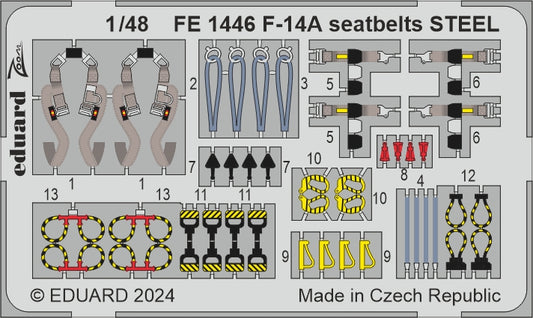 Eduard FE1446 1:48 Grumman F-14A Tomcat seatbelts STEEL