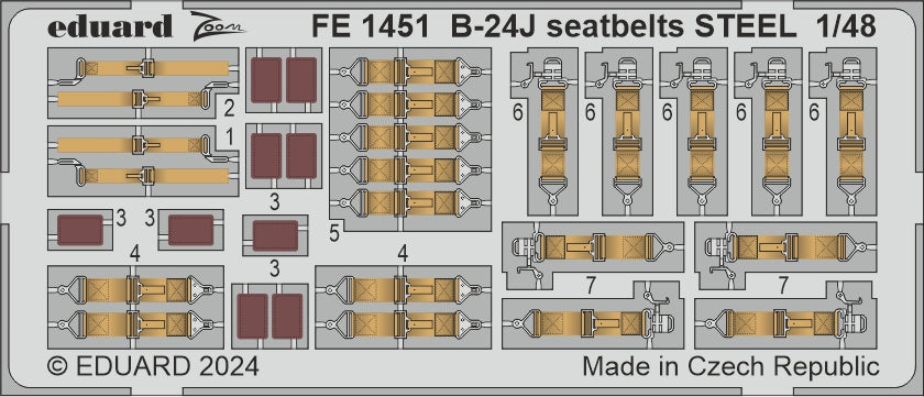 Eduard FE1451 1:48 Consolidated B-24J Liberator seatbelts STEEL