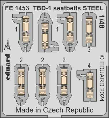 Eduard FE1453 1:48 Douglas TBD-1 'Devastator' seatbelts STEEL