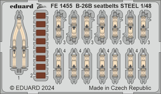 Eduard FE1455 1:48 Martin B-26B Marauder seatbelts STEEL