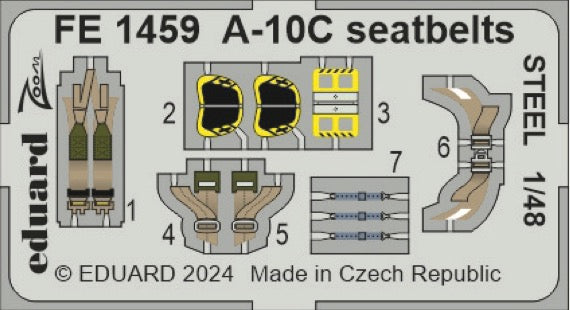 Eduard FE1459 1:48 Fairchild A-10C Thunderbolt II seatbelts STEEL