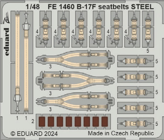 Eduard FE1460 1:48 Boeing B-17F Flying Fortress seatbelts STEEL